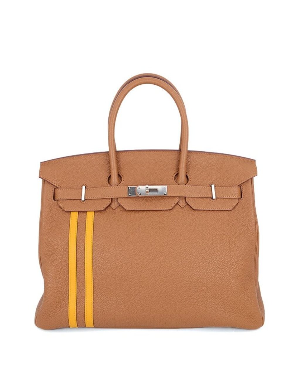 Hermes Birkin 35 Officer Gold Jaune Ambre Silver Togo Swift Handbag